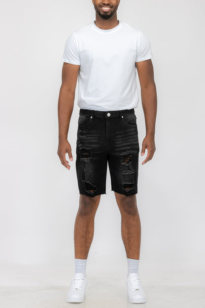 fachgo | Mens Distressed Denim Shorts