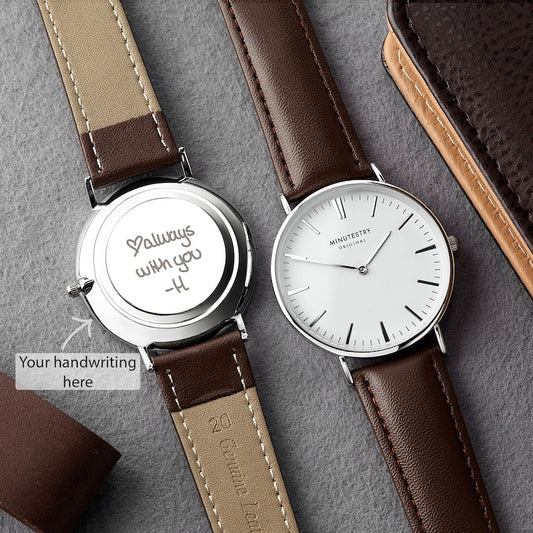 fachgo | Handwriting Gifts for Groom, Engraved Watch for Men