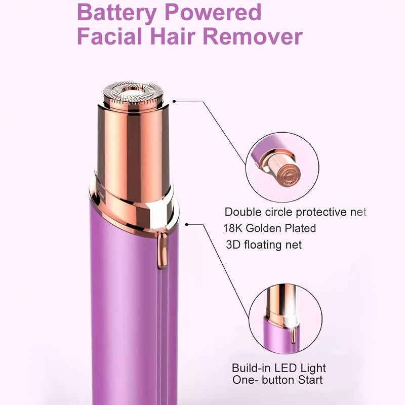 fachgo | Women's Painless Hair Remover, Battery Powered Facial Hair Remover