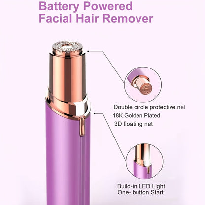 fachgo | Women's Painless Hair Remover, Battery Powered Facial Hair Remover