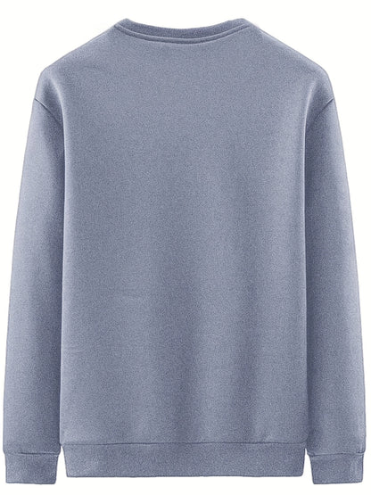 fachgo | New Men's Casual Fashionable Solid Color Crew Neck Sweatshirts For Autumn And Winter