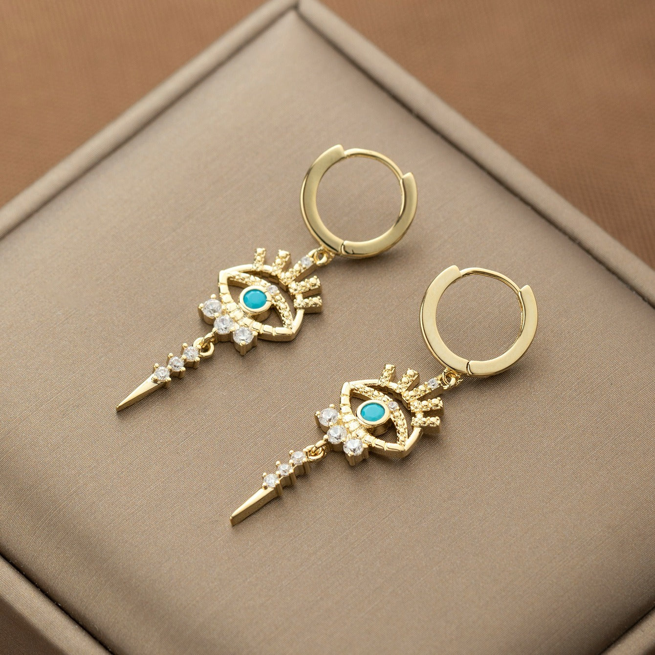 fachgo | A Pair of Zirconium-encrusted Evil Eye Pendants