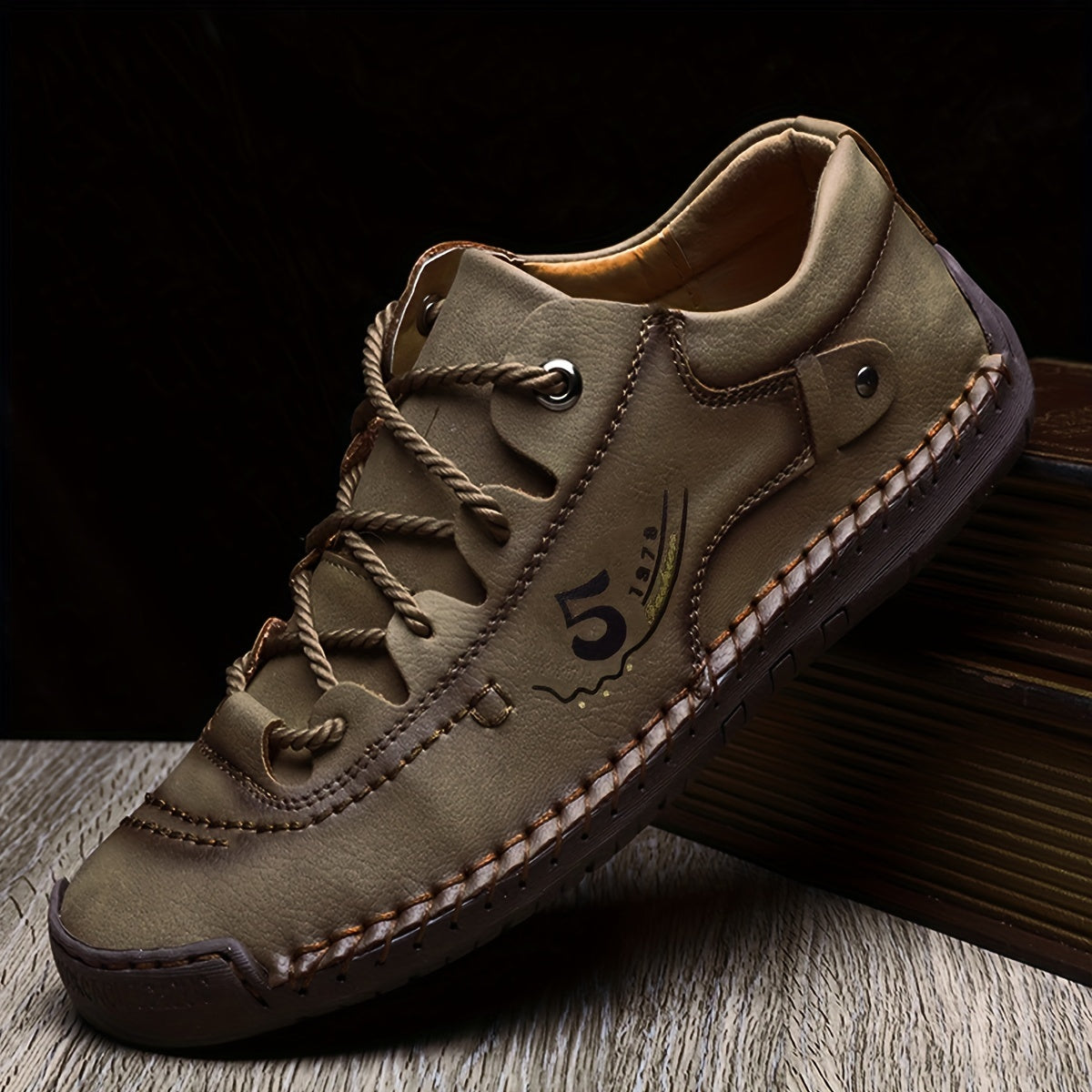 fachgo | Men's Handmade Stitching Casual Shoes Flats Outdoor Walking Sneakers