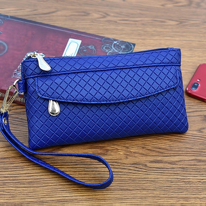 fachgo | Women's Argyle Quilted Clutch Bag, Multi Zipper Wristlet Bag For Phone & Coin, Fashion Handbag