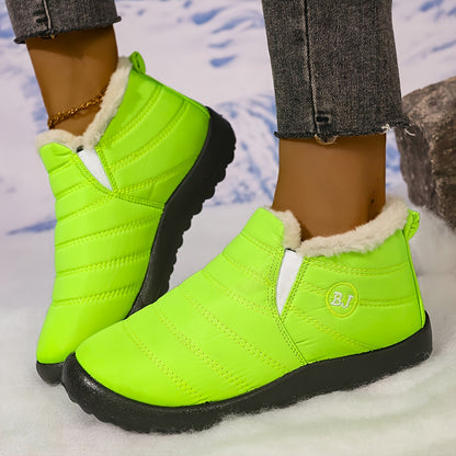 fachgo | Women Winter Boots Slip On Winter Shoes For Women Ankle Boots Female Snow Boots