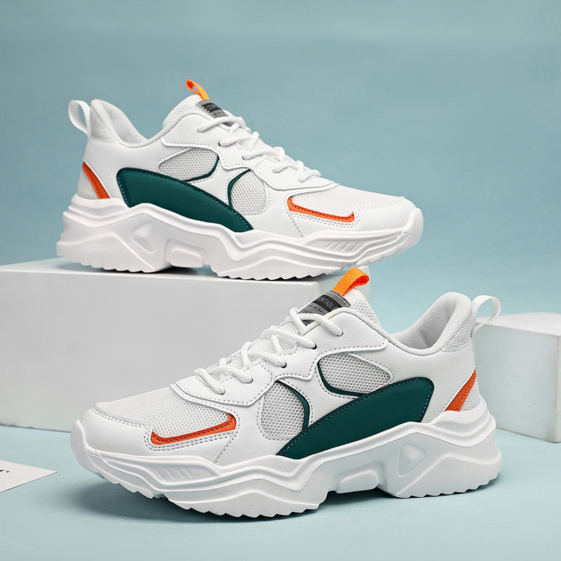 fachgo | Men's Fashion Platform Sneakers - Casual Athletic Dad Shoes, Height-Increasing Breathable Mesh, Anti-Slip EVA Sole, Suitable for Running and Outdoor Activities, Thick-Soled Walking Shoes