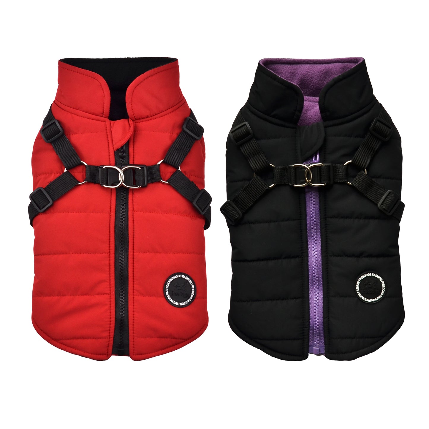 fachgo | Warm Padded Dog Vest with Harness for Small And Medium Dogs - Red Coat for Extra Comfort And Security Christmas Gift
