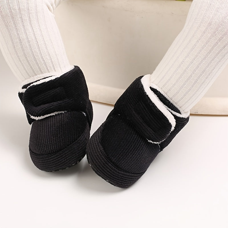 fachgo | Toddler Baby Girls Booties Plus High Top Slippers Indoor Shoes Crib Shoes First Walker Shoes For Winter