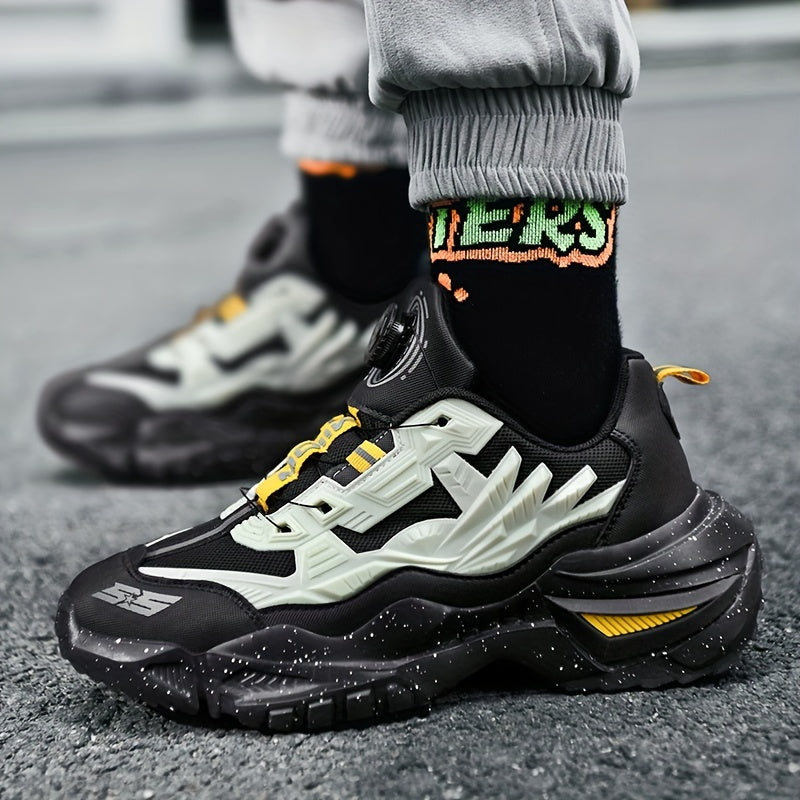 fachgo | Men'S Breathable Running Shoes - Lightweight Sneakers with Cushioned TPU Sole, Lace-Up Closure, Non-Slip Rubber Outsole - All-Season Gym, Jogging, Gym Footwear, Striped Design, Comfortable Fit, Fitness Enthusiasts