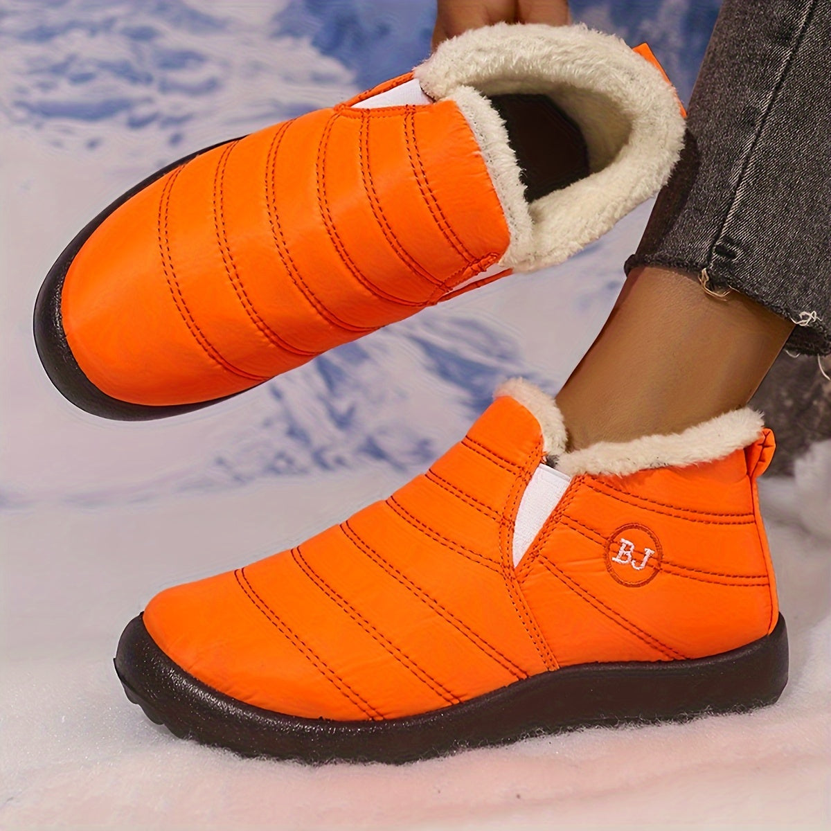 fachgo | Women Winter Boots Slip On Winter Shoes For Women Ankle Boots Female Snow Boots