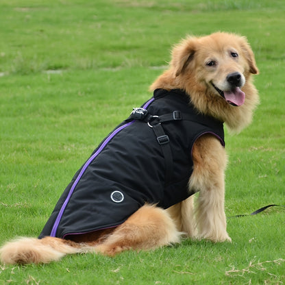 fachgo | Warm Padded Dog Vest with Harness for Small And Medium Dogs - Red Coat for Extra Comfort And Security Christmas Gift