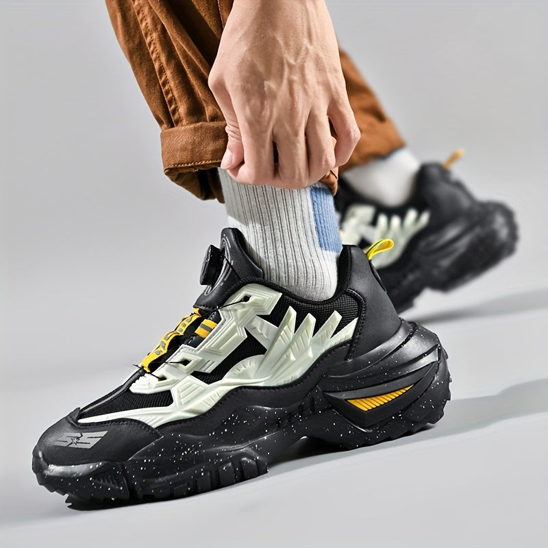 fachgo | Men'S Breathable Running Shoes - Lightweight Sneakers with Cushioned TPU Sole, Lace-Up Closure, Non-Slip Rubber Outsole - All-Season Gym, Jogging, Gym Footwear, Striped Design, Comfortable Fit, Fitness Enthusiasts