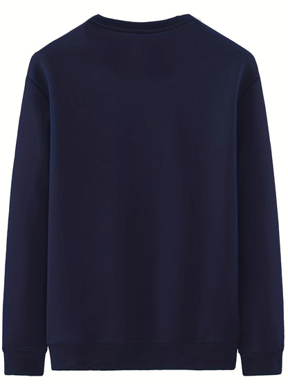 fachgo | New Men's Casual Fashionable Solid Color Crew Neck Sweatshirts For Autumn And Winter