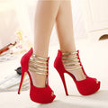 Women's Peep Toe Platform Stiletto Heels for Parties