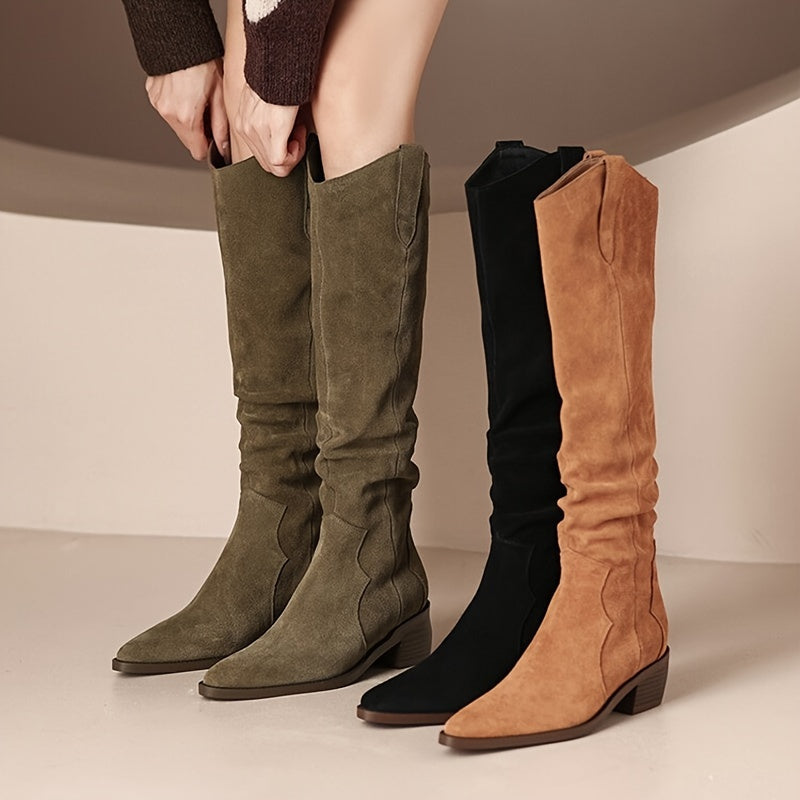 fachgo | Women’s Knee-High Western Cowboy Boots