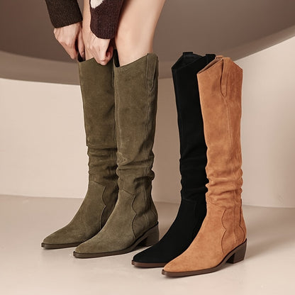 fachgo | Women’s Knee-High Western Cowboy Boots