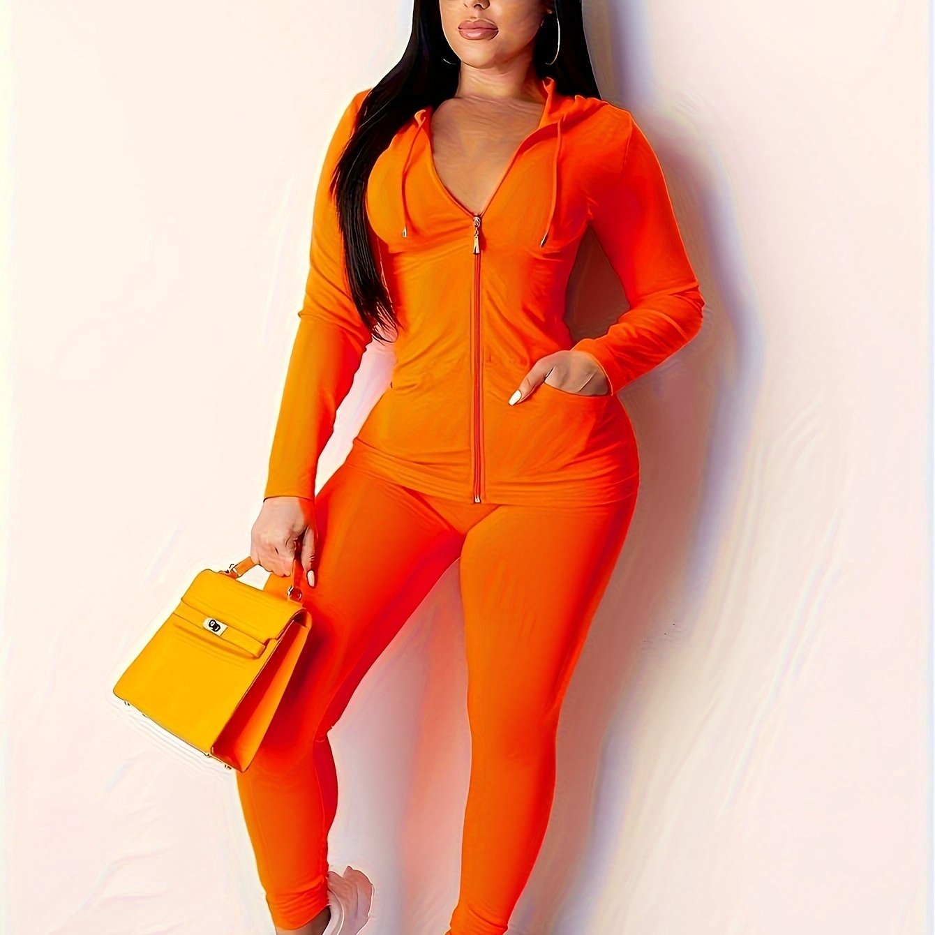 fachgo | Targeted Women'S Pants Set Two Piece Set Women Festival Fall Winter Top+Pant Sweat Suits Neon 2pcs Outfits Matching Sets