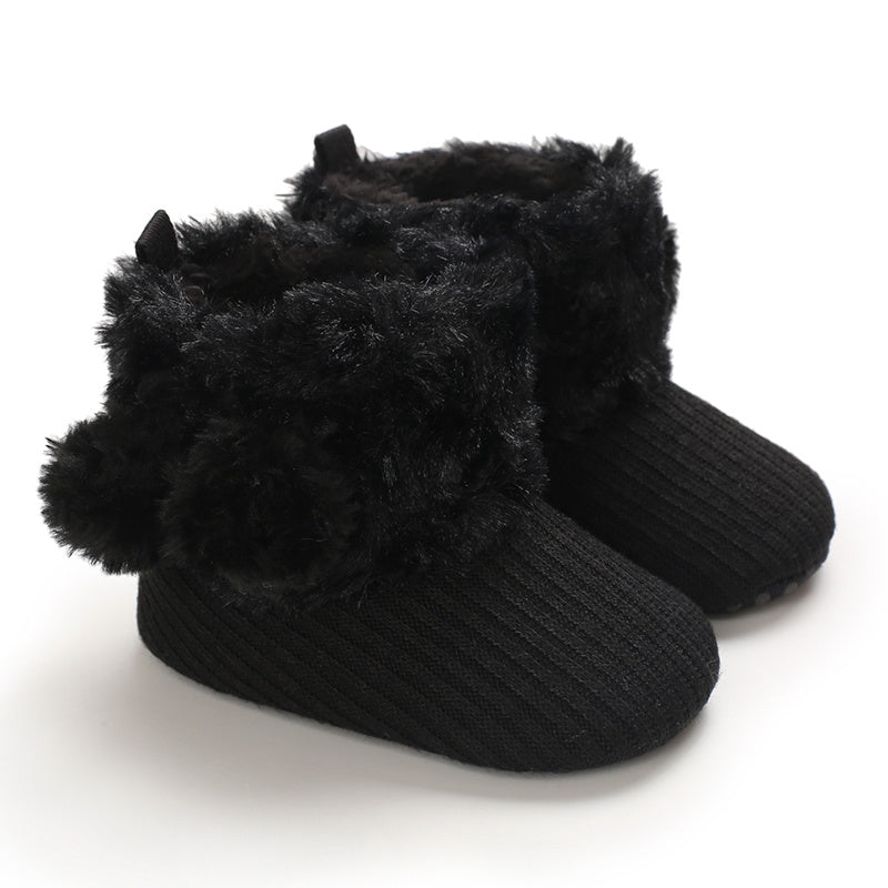 fachgo | Newborn Baby Socks and Shoes for Girls, First Steps Soft Non-Slip Warm Infant Shoes