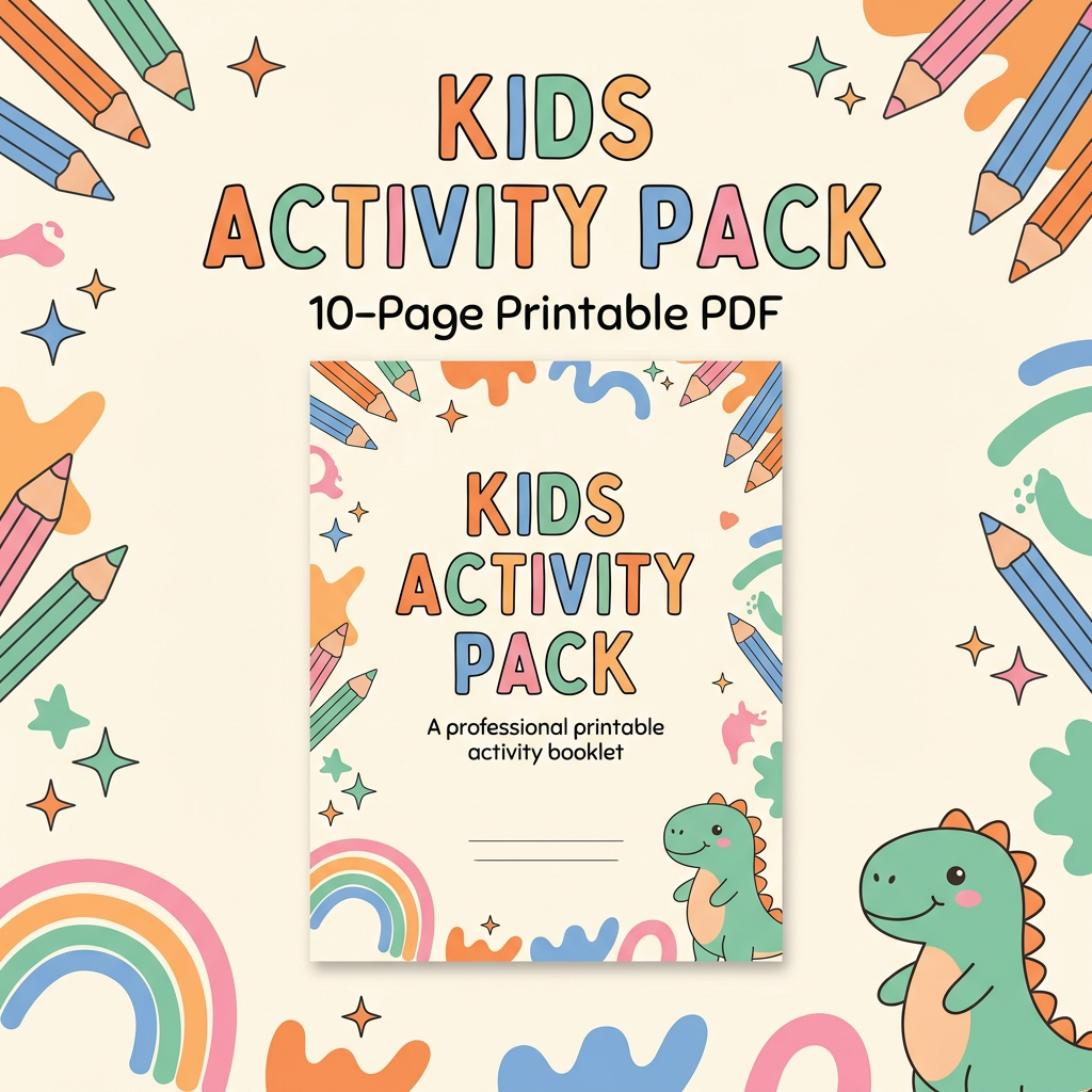 Kids Activity Pack – 10-Page Printable PDF