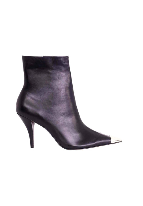 fachgo | Inga Calf Leather Ankle Boots Inga – 8.7cm Heeled Pointed-Toe