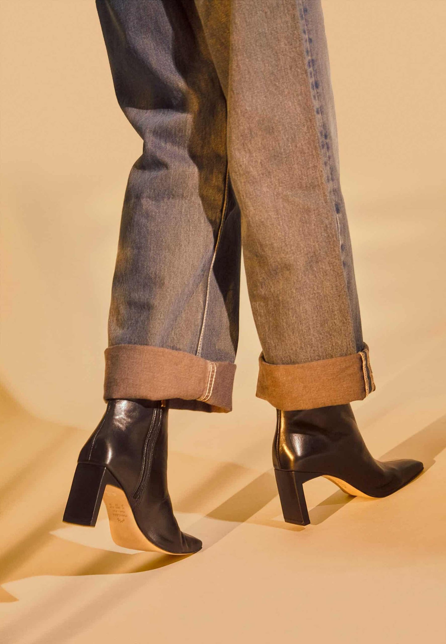 fachgo | Green Goat Leather Senna Boots – 7.6 cm Block Heel