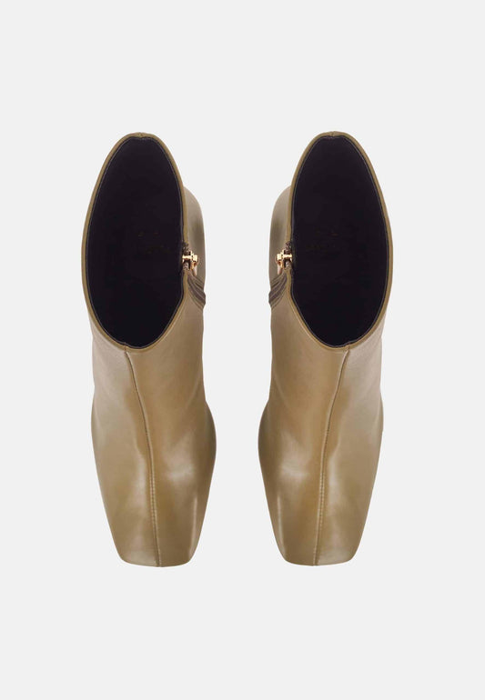 fachgo | Green Goat Leather Senna Boots – 7.6 cm Block Heel