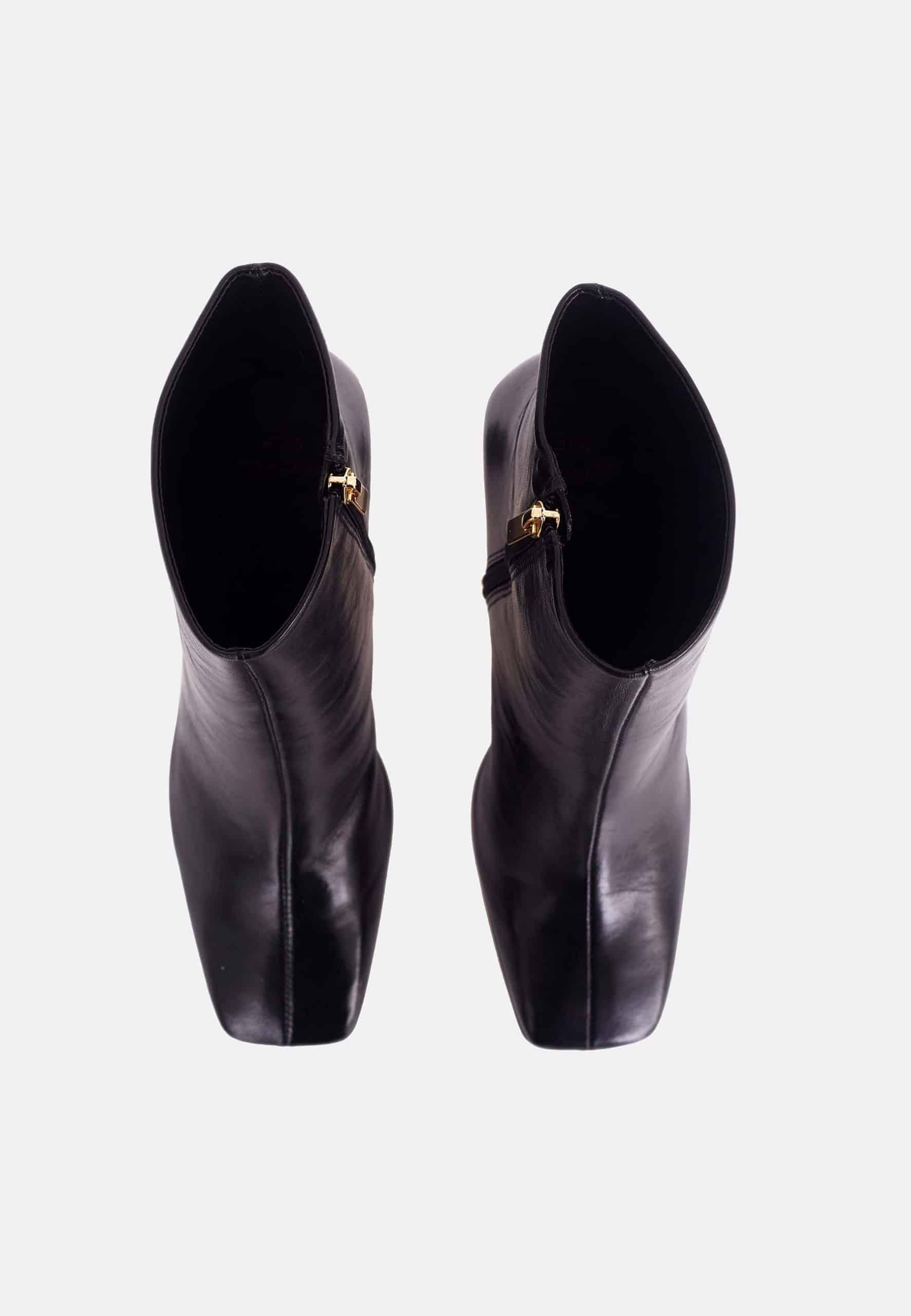 fachgo | Green Goat Leather Senna Boots – 7.6 cm Block Heel