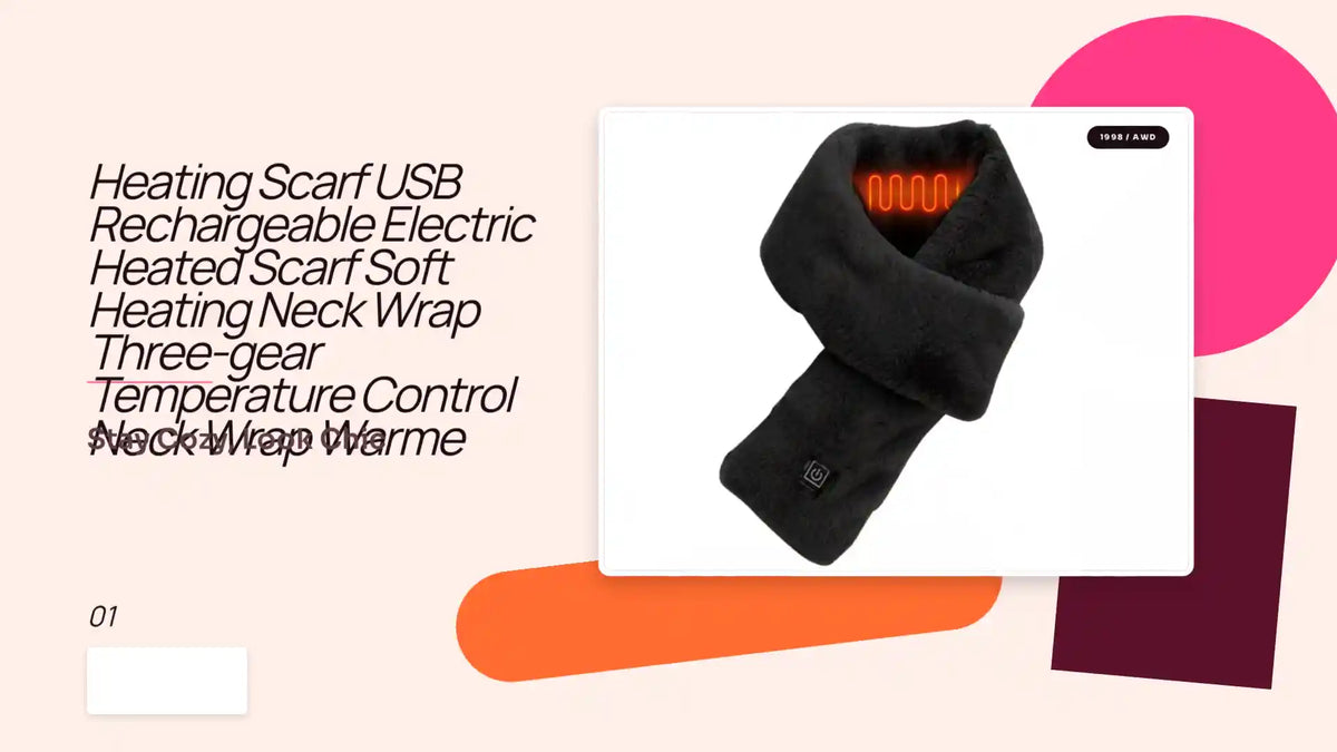 Heating Scarf USB Rechargeable Electric Heated Scarf Soft Heating Neck Wrap Three-gear Temperature Control Neck Wrap Warme by@Outfy