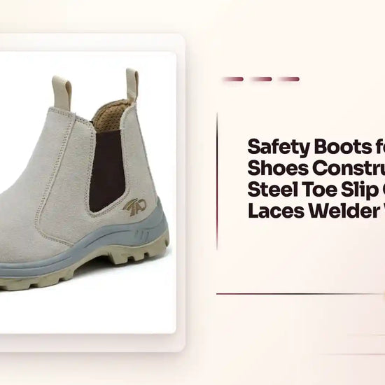 Safety Boots for Men Work Shoes Construction with Steel Toe Slip On Without Laces Welder Welding by@Outfy
