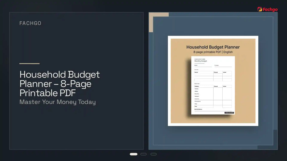 Household Budget Planner &ndash; 8-Page Printable PDF by@Outfy
