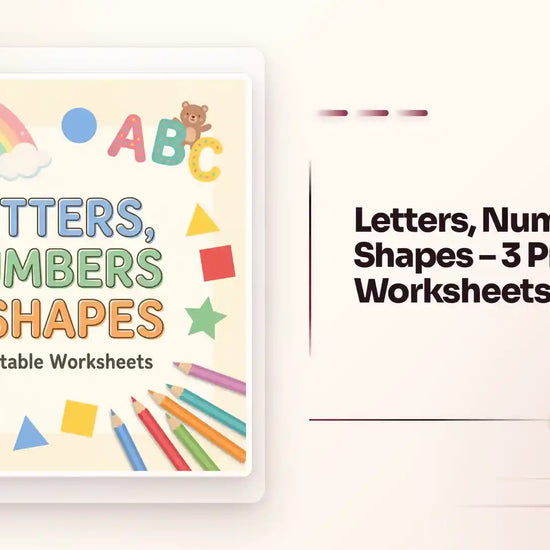 Letters, Numbers &amp; Shapes &ndash; 3 Printable Worksheets by@Outfy