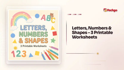 Letters, Numbers &amp; Shapes &ndash; 3 Printable Worksheets by@Outfy