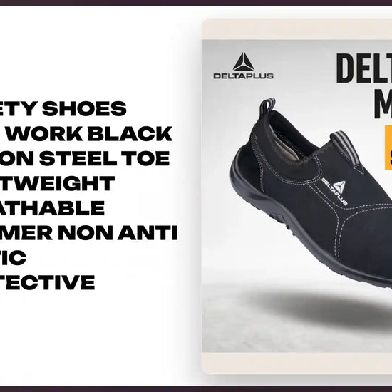 Safety Shoes Man Work Black Slip On Steel Toe Lightweight Breathable Summer Non Anti Static Protective by@Outfy