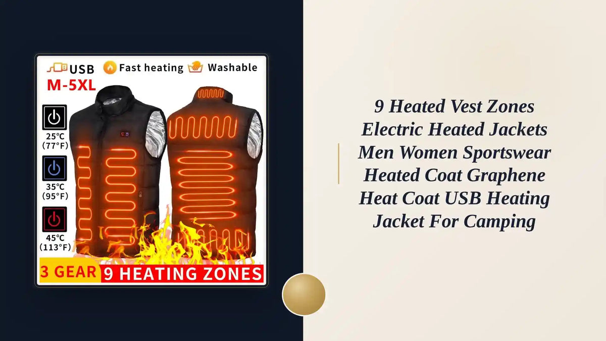 9 Heated Vest Zones Electric Heated Jackets Men Women Sportswear Heated Coat Graphene Heat Coat USB Heating Jacket For Camping by@Outfy