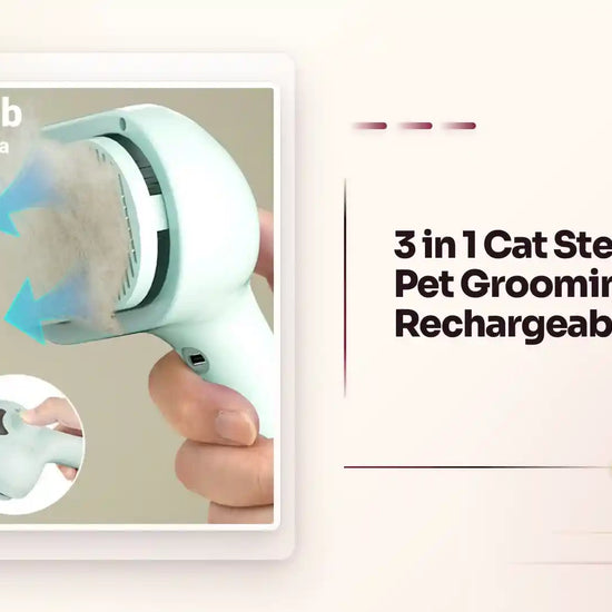 3 in 1 Cat Steam Brush Pet Grooming Comb Rechargeable by@Outfy