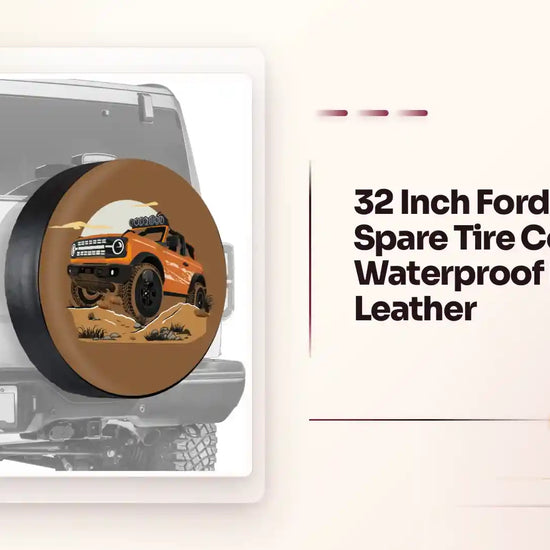 32 Inch Ford Bronco Spare Tire Cover Waterproof PVC Leather by@Outfy