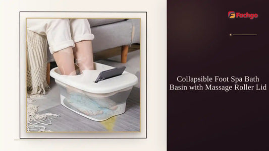 Collapsible Foot Spa Bath Basin with Massage Roller Lid by@Outfy