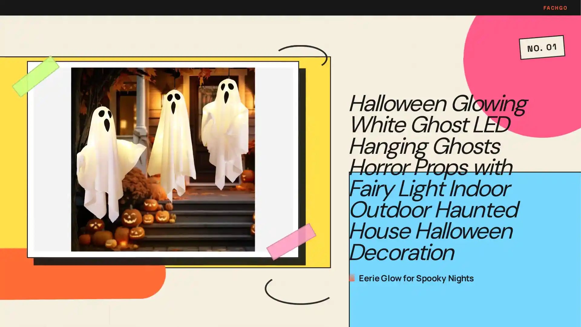 Halloween Glowing White Ghost LED Hanging Ghosts Horror Props with Fairy Light Indoor Outdoor Haunted House Halloween Decoration by@Outfy