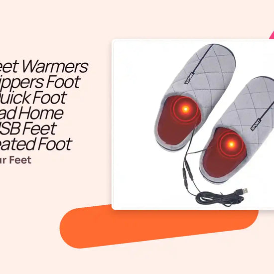 Electric Feet Warmers Heated Slippers Foot Warmer Quick Foot Heating Pad Home Slippers USB Feet Heater Heated Foot Pad Feet by@Outfy