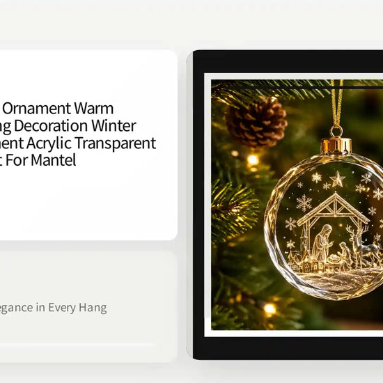 Christmas Tree Ornament Warm Holiday Hanging Decoration Winter Scenery Ornament Acrylic Transparent Acrylic Pendant For Mantel by@Outfy