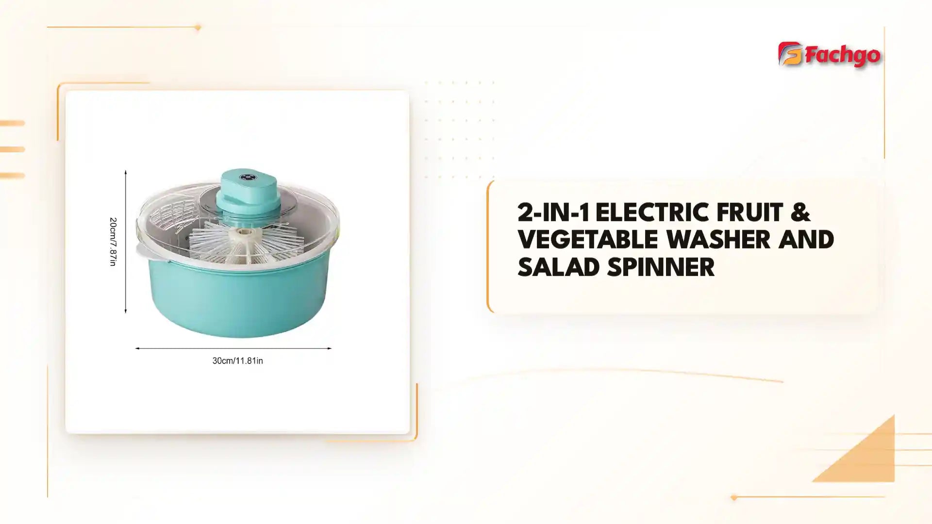2-in-1 Electric Fruit & Vegetable Washer and Salad Spinner by@Outfy