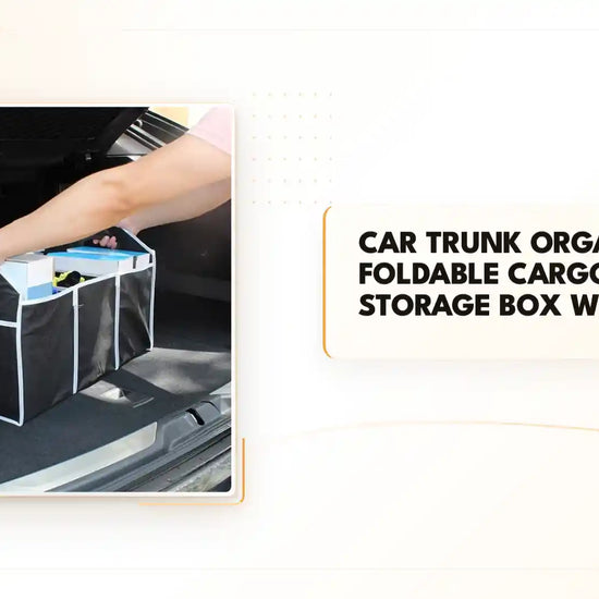 Car Trunk Organizer Foldable Cargo Storage Box with Lid by@Outfy