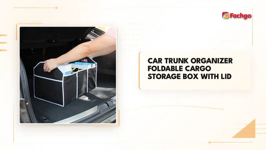 Car Trunk Organizer Foldable Cargo Storage Box with Lid by@Outfy
