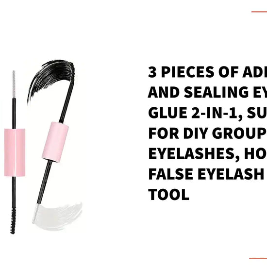 3 Pieces of Adhesive and Sealing Eyelash Glue 2-in-1, Suitable for DIY Group Eyelashes, Household False Eyelash Makeup Tool by@Outfy