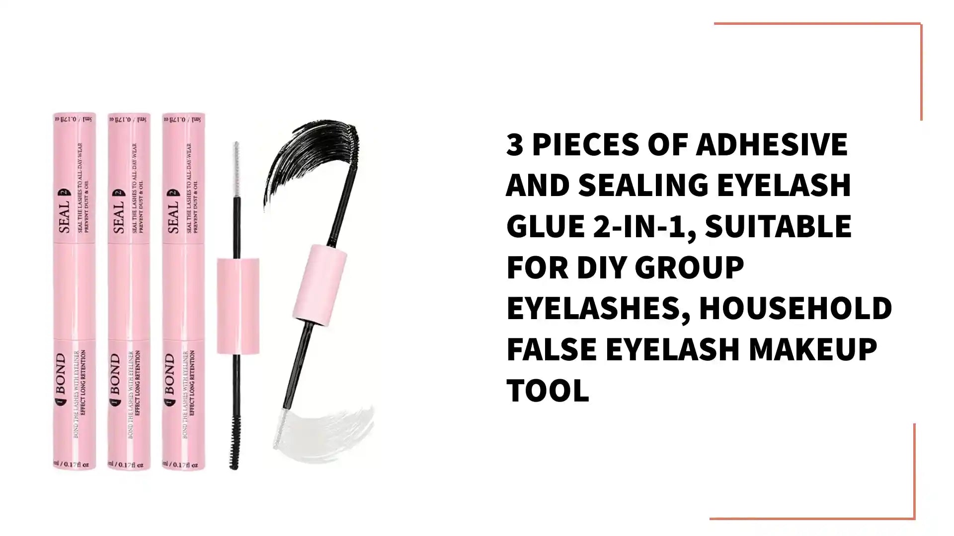 3 Pieces of Adhesive and Sealing Eyelash Glue 2-in-1, Suitable for DIY Group Eyelashes, Household False Eyelash Makeup Tool by@Outfy