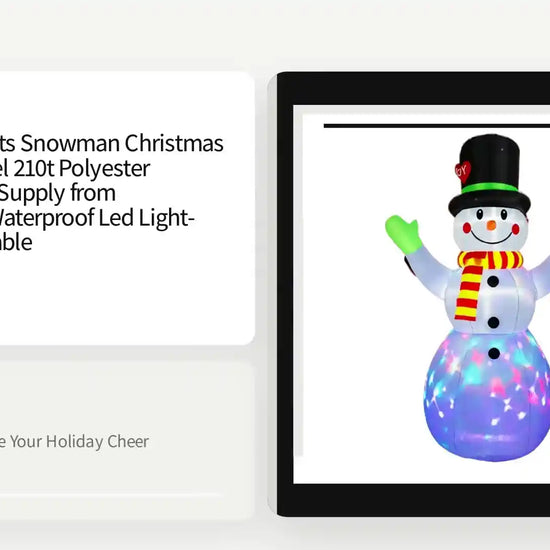 Christmas Lights Snowman Christmas Inflatable Model 210t Polyester Material Direct Supply from Manufacturer Waterproof Led Light-Emitting Inflatable by@Outfy
