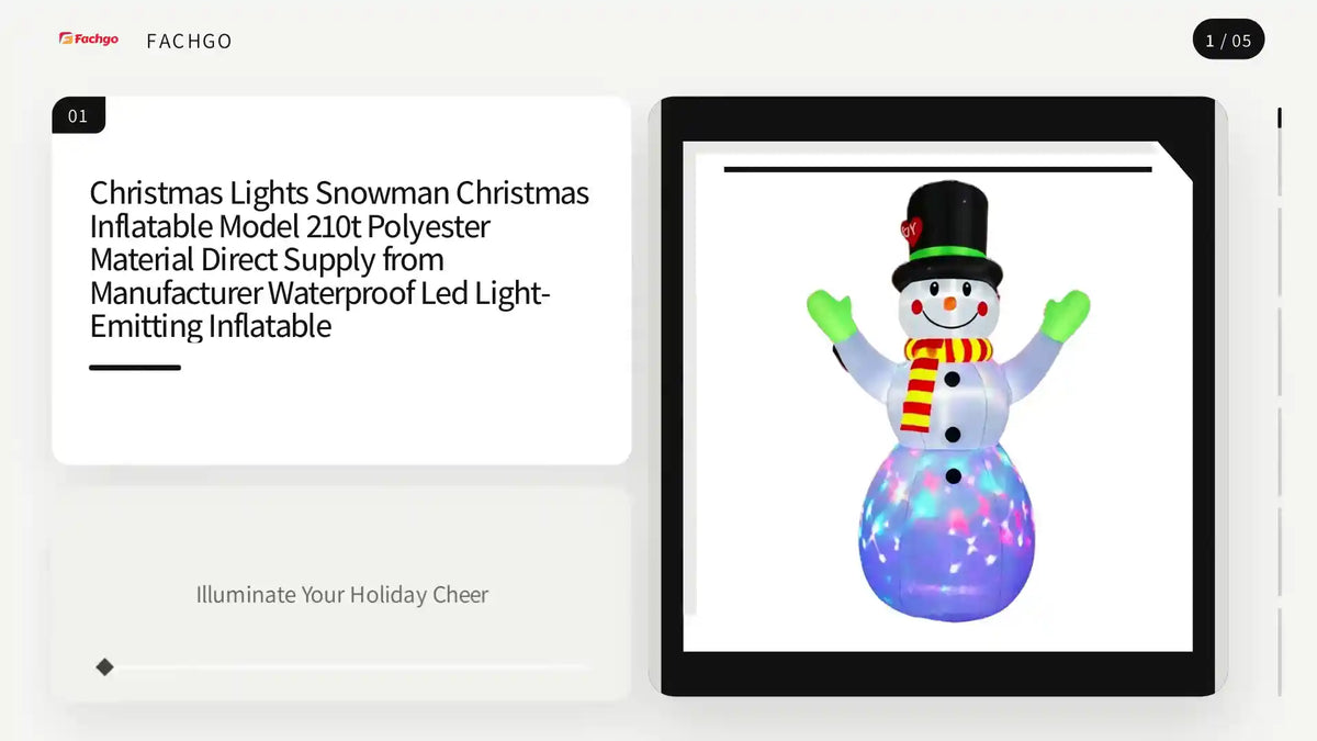 Christmas Lights Snowman Christmas Inflatable Model 210t Polyester Material Direct Supply from Manufacturer Waterproof Led Light-Emitting Inflatable by@Outfy