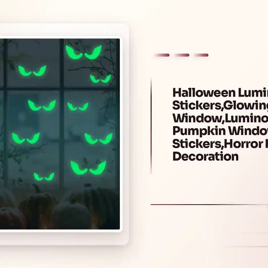 Halloween Luminous Wall Stickers,Glowing Eyes in The Window,Luminous Bats Ghost Pumpkin Window Stickers,Horror Home Decoration by@Outfy
