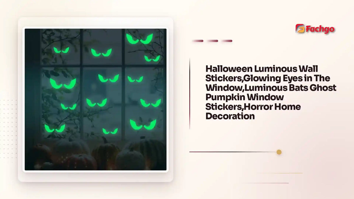 Halloween Luminous Wall Stickers,Glowing Eyes in The Window,Luminous Bats Ghost Pumpkin Window Stickers,Horror Home Decoration by@Outfy