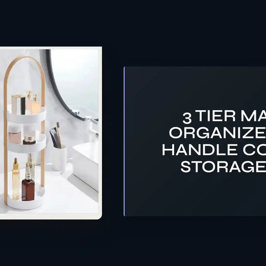 3 Tier Makeup Organizer with Handle Cosmetic Storage Rack by@Outfy